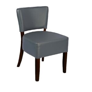 LEATHER RESTAURANT DINING CHAIRS DARK GREY  1970
