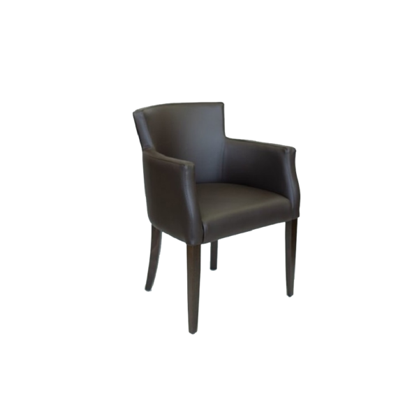 RESTAURANT LEATHER ARM CHAIR 1934 BROWN