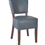 LEATHER RESTAURANT DINING CHAIRS DARK GREY  1970