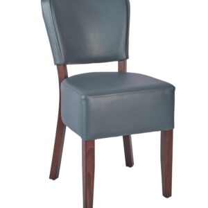 LEATHER RESTAURANT DINING CHAIRS DARK GREY  1970
