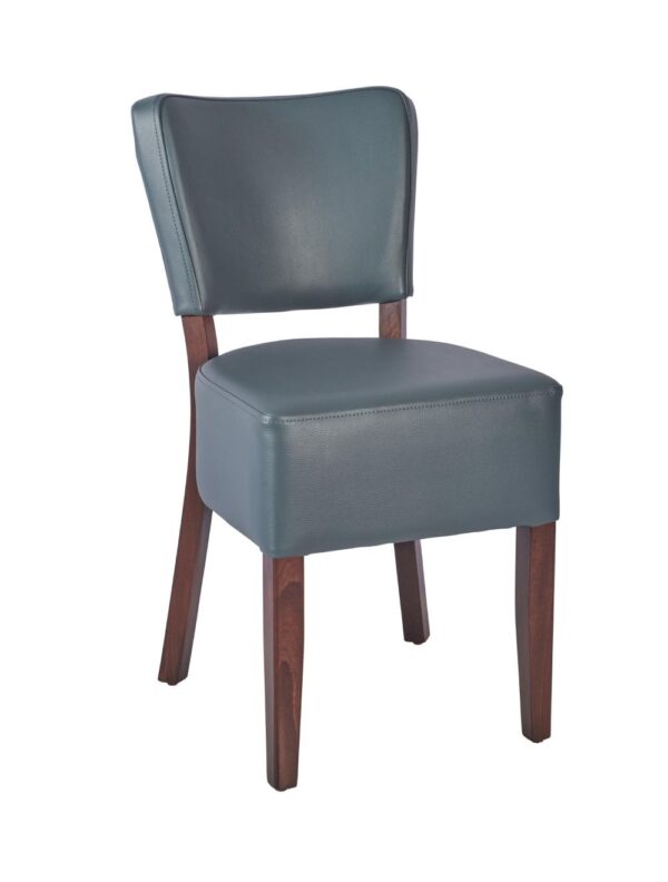 LEATHER RESTAURANT DINING CHAIRS DARK GREY  1970