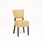 LEATHER RESTAURANT DINING CHAIRS MUSTARD YELLOW 1970