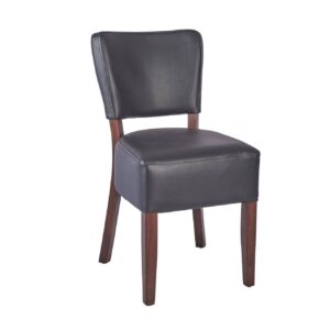 LEATHER RESTAURANT DINING CHAIRS BLACK 1970
