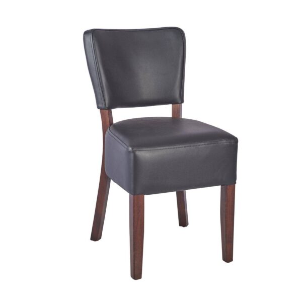 LEATHER RESTAURANT DINING CHAIRS BLACK 1970