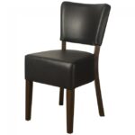 LEATHER RESTAURANT DINING CHAIRS BLACK 1970