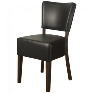 LEATHER RESTAURANT DINING CHAIRS BLACK 1970