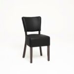 LEATHER RESTAURANT DINING CHAIRS BLACK 1970