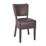 LEATHER RESTAURANT DINING CHAIR  BROWN 1970