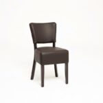 LEATHER RESTAURANT DINING CHAIR  BROWN 1970