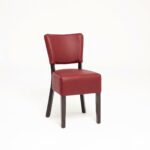 LEATHER RESTAURANT DINING CHAIR WINE/BURGUNDY 1970