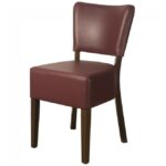 LEATHER RESTAURANT DINING CHAIR WINE/BURGUNDY 1970