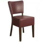 LEATHER RESTAURANT DINING CHAIR WINE/BURGUNDY 1970