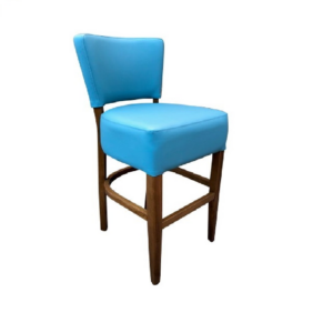 LEATHER PUB BAR STOOL LAGOON BLUE 1971