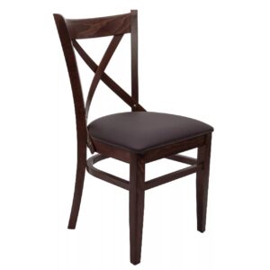 RESTAURANT DINING CHAIR CROSSBACK BROWN CUSHION 2137