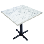 RESTAURANT TABLE & BASE WHITE MARBLE EFFECT 2321
