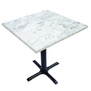 RESTAURANT TABLE & BASE WHITE MARBLE EFFECT 2321