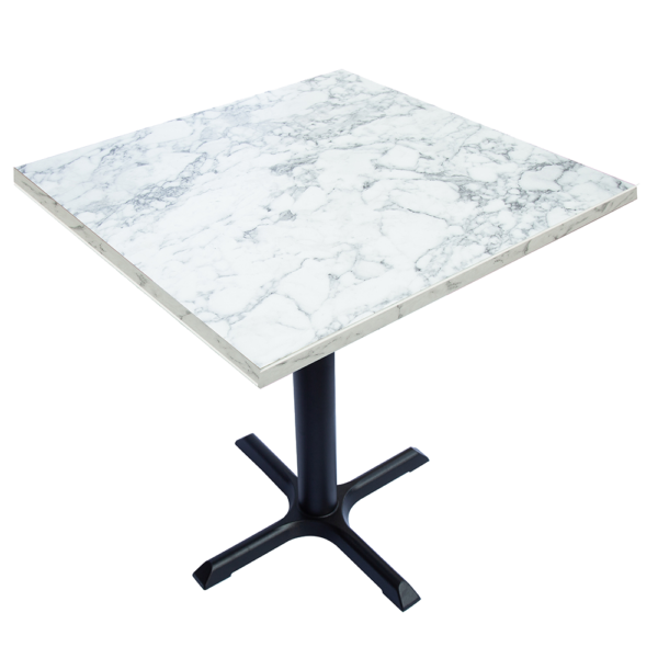 RESTAURANT TABLE & BASE WHITE MARBLE EFFECT 2321