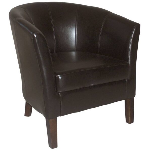 PUB LEATHER TUB CHAIR  BROWN 2838