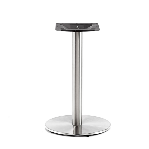 RESTAURANT DINING TABLE BASE ROUND BRUSHED STEEL 6068