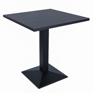 RESTAURANT DINING TABLE DARK OR LIGHT WALNUT BLACK PRYAMID BASE