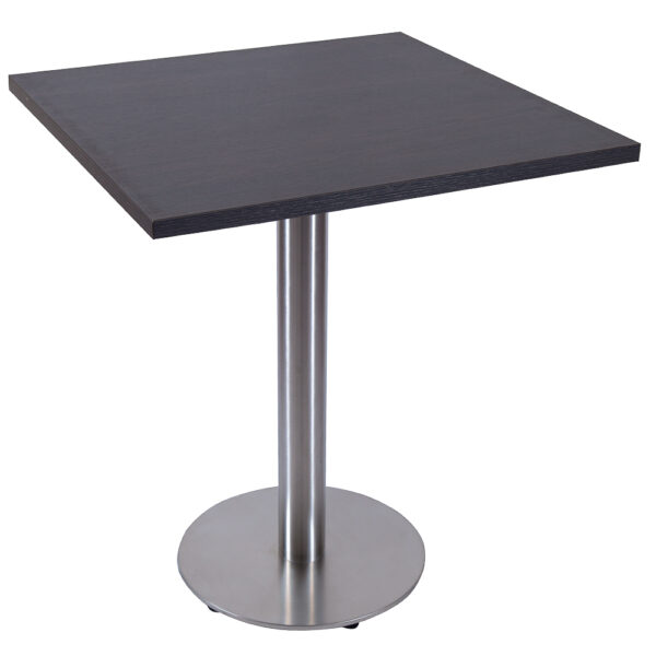 DARK / LIGHT WALNUT WITH BRUSHED METAL ROUND  BASE