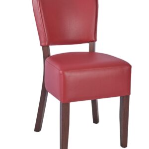 Leather Restaurant Dining Chair 1970 Red