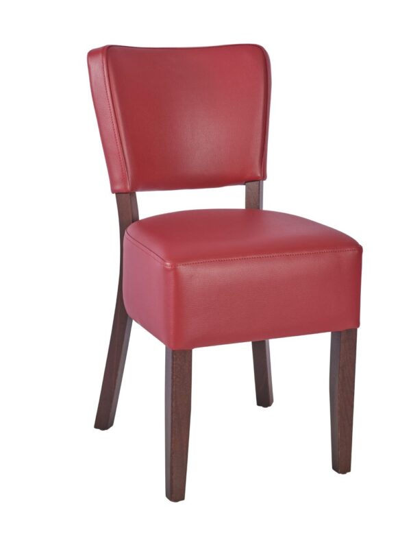 Leather Restaurant Dining Chair 1970 Red