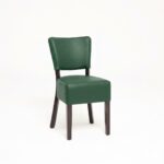 Leather Restaurant Dining Chair 1970 Dark Green