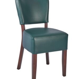 Leather Restaurant Dining Chair 1970 Dark Green