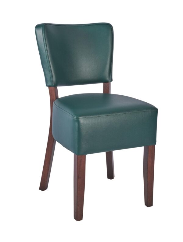 Leather Restaurant Dining Chair 1970 Dark Green