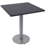 700×700 DARK WALNUT WITH ROUND BRUSHED METAL BASE