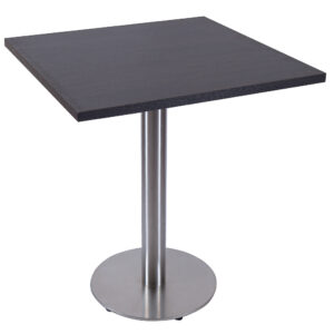 700×700 DARK WALNUT WITH ROUND BRUSHED METAL BASE