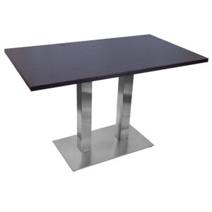 1200×700 LIGHT WALNUT TABLE WITH RECTANGLE BRUSHED METAL BASE