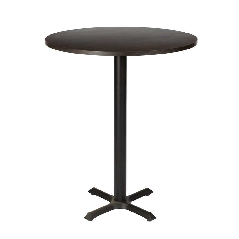 ROUND RESTAURANT TABLE DARK WALNUT POSEUR HEIGHT STANDARD BASE ROUND RESTAURANT TABLE DARK WALNUT POSEUR HEIGHT STANDARD BASE
