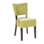 LEATHER RESTAURANT DINING CHAIR 1970 LIME GREEN