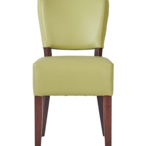 LEATHER RESTAURANT DINING CHAIR 1970 LIME GREEN