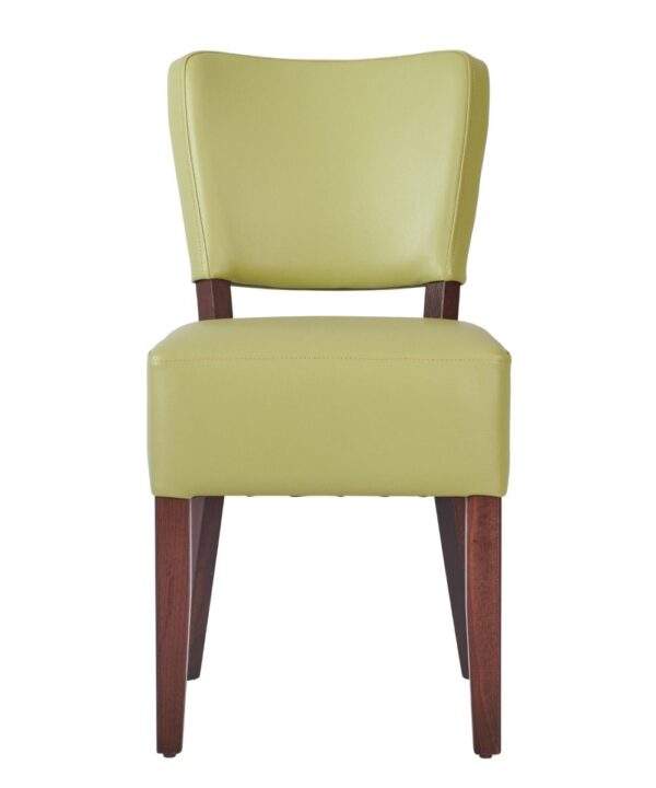 LEATHER RESTAURANT DINING CHAIR 1970 LIME GREEN