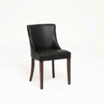 LEATHER  RESTAURANT CHAIR WITH ARMS BLACK 1934
