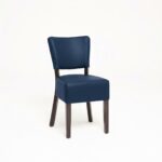 LEATHER RESTAURANT DINING CHAIR 1970 NAVY BLUE