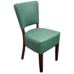LEATHER RESTAURANT DINING CHAIR 1970 JADE GREEN