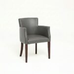 LEATHER RESTAURANT CHAIR WITH ARMS GREY 1934