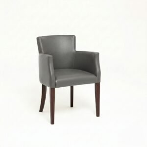 LEATHER RESTAURANT CHAIR WITH ARMS GREY 1934
