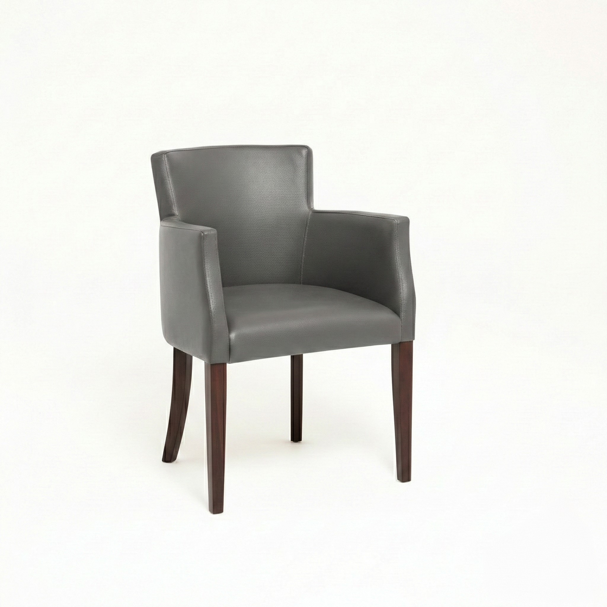 LEATHER RESTAURANT CHAIR WITH ARMS GREY 1934 LEATHER RESTAURANT CHAIR WITH ARMS GREY 1934