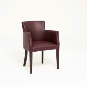 LEATHER RESTAURANT CHAIR WITH ARMS BURGUNDY  1934