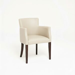 LEATHER RESTAURANT CHAIR WITH ARMS CREAM 1934