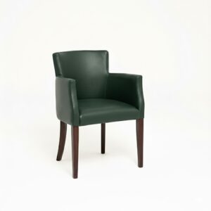 LEATHER RESTAURANT CHAIR WITH ARMS DARK GREEN 1934