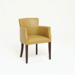 LEATHER RESTAURANT CHAIR WITH ARMS MUSTARD YELLOW 1934