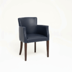 LEATHER RESTAURANT CHAIR WITH ARMS NAVY BLUE 1934