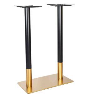 BLACK GOLD SQUARE DOUBLE POSEURE BAR HEIGHT BASE DOUBLE TABLE BASE 6085
